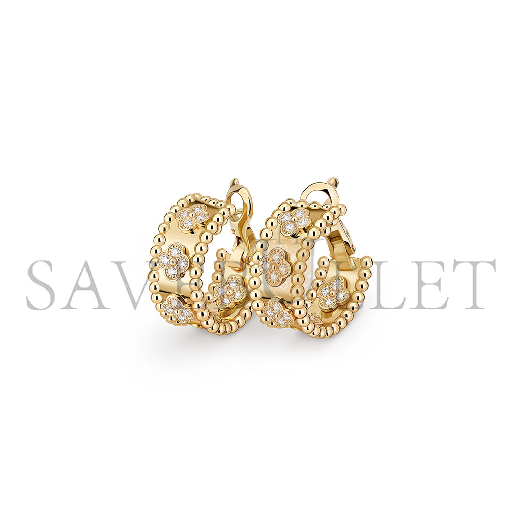 V*N CL*F arpels perlÉe clovers hoop earrings vcaro3ye00